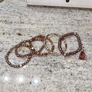 5 NUDISH COLORED SPARKLY BRACELETS🤎🤎🤎